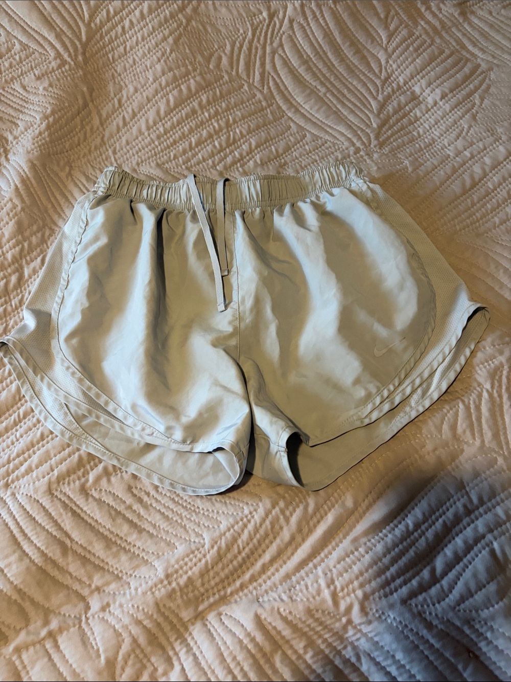 Light gray Women's Athletic Shorts with Elastic Waist